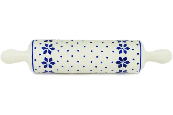 13" Rolling Pin - Snowflake Polka Dot