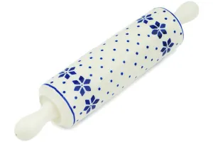 13" Rolling Pin - Snowflake Polka Dot