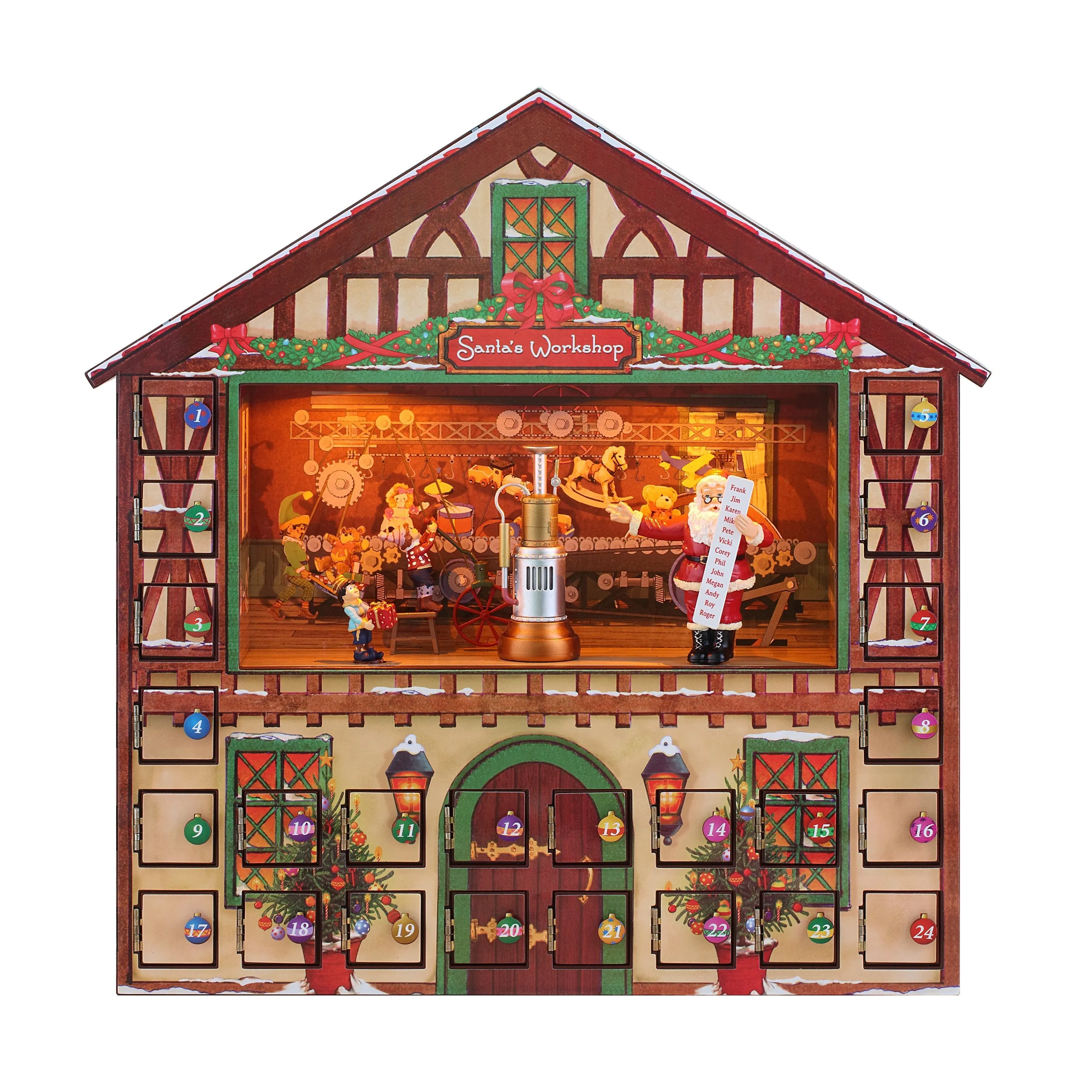 16 in. Animated Santa's Workshop Advent Calendar