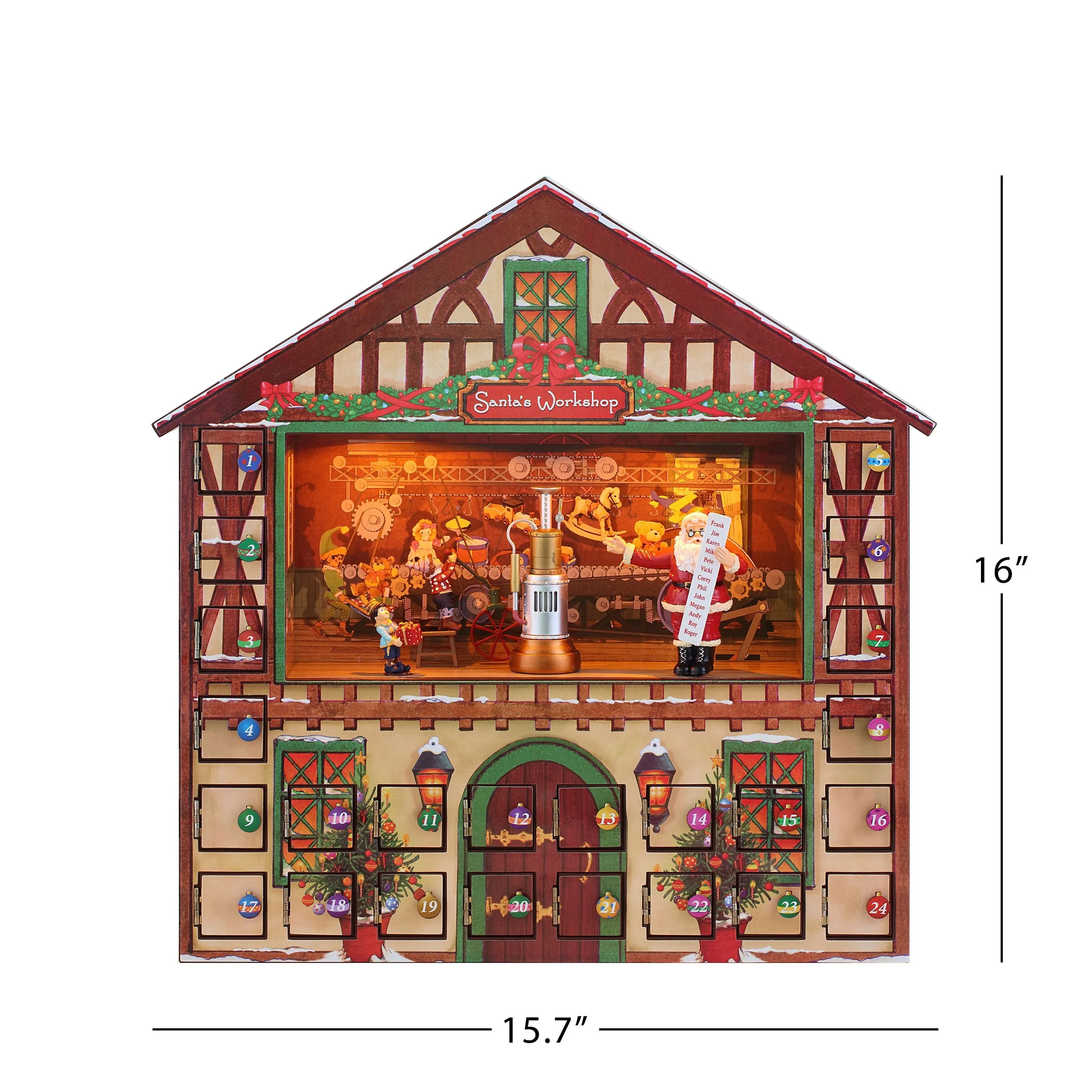 16 in. Animated Santa's Workshop Advent Calendar