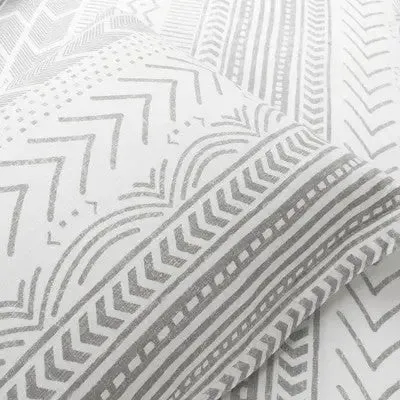 3pc King Hygge Geo Duvet & Sham Set Gray/White - Lush Décor