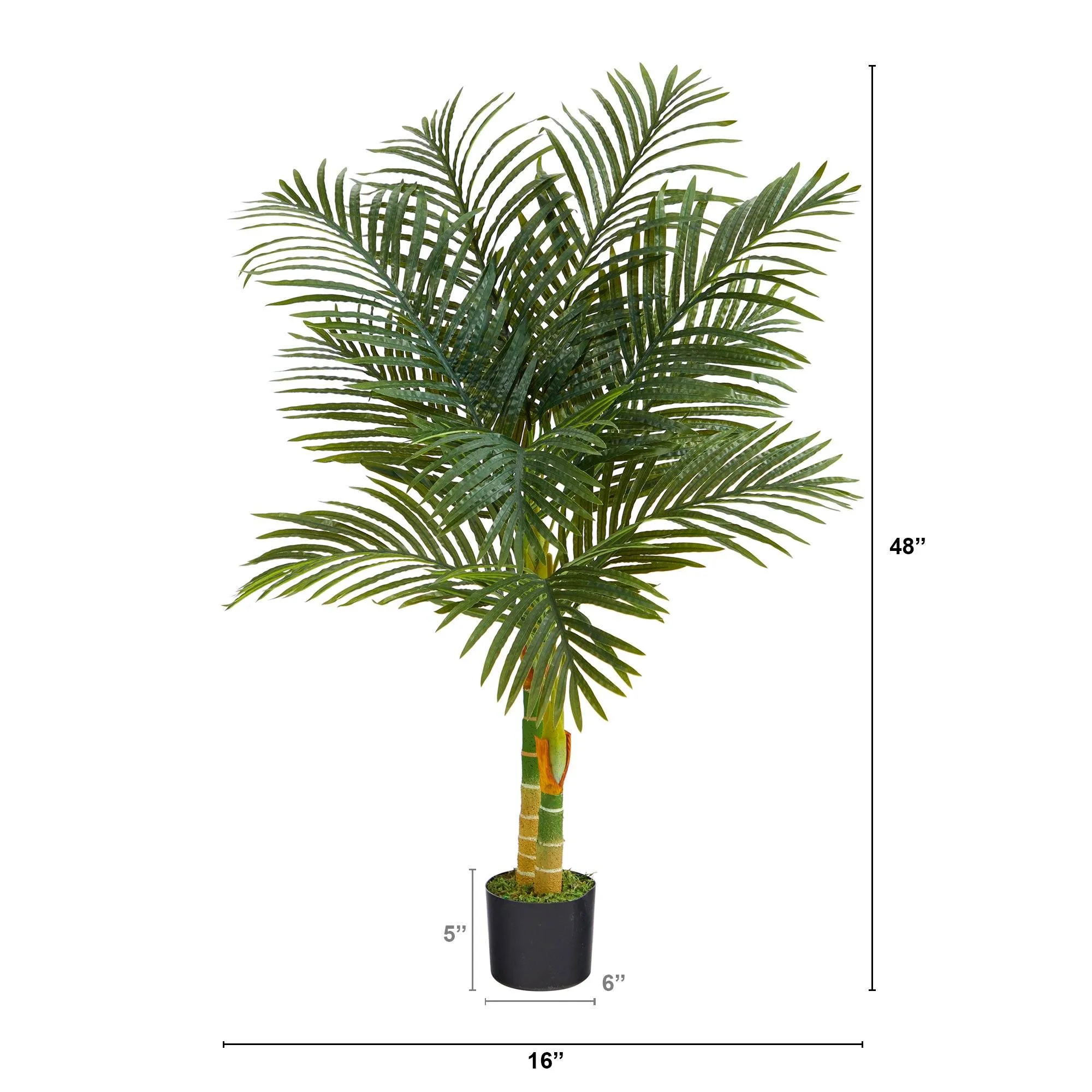 4’ Double Stalk Golden Cane Artificial Palm Tree