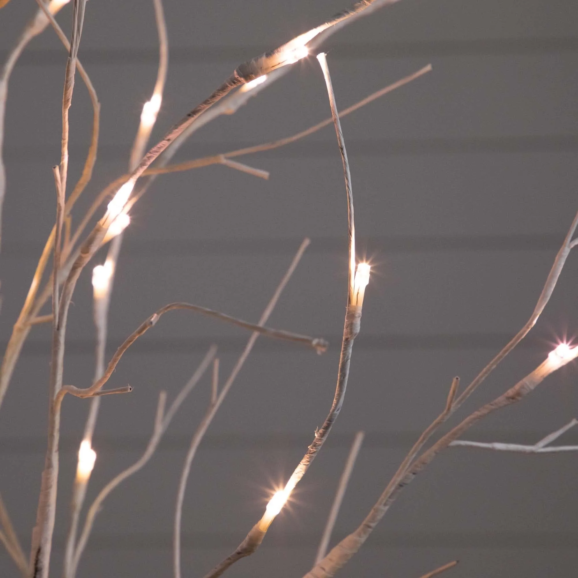 4’ Pre-Lit Artificial White Birch Tree with 51 White LED Lights