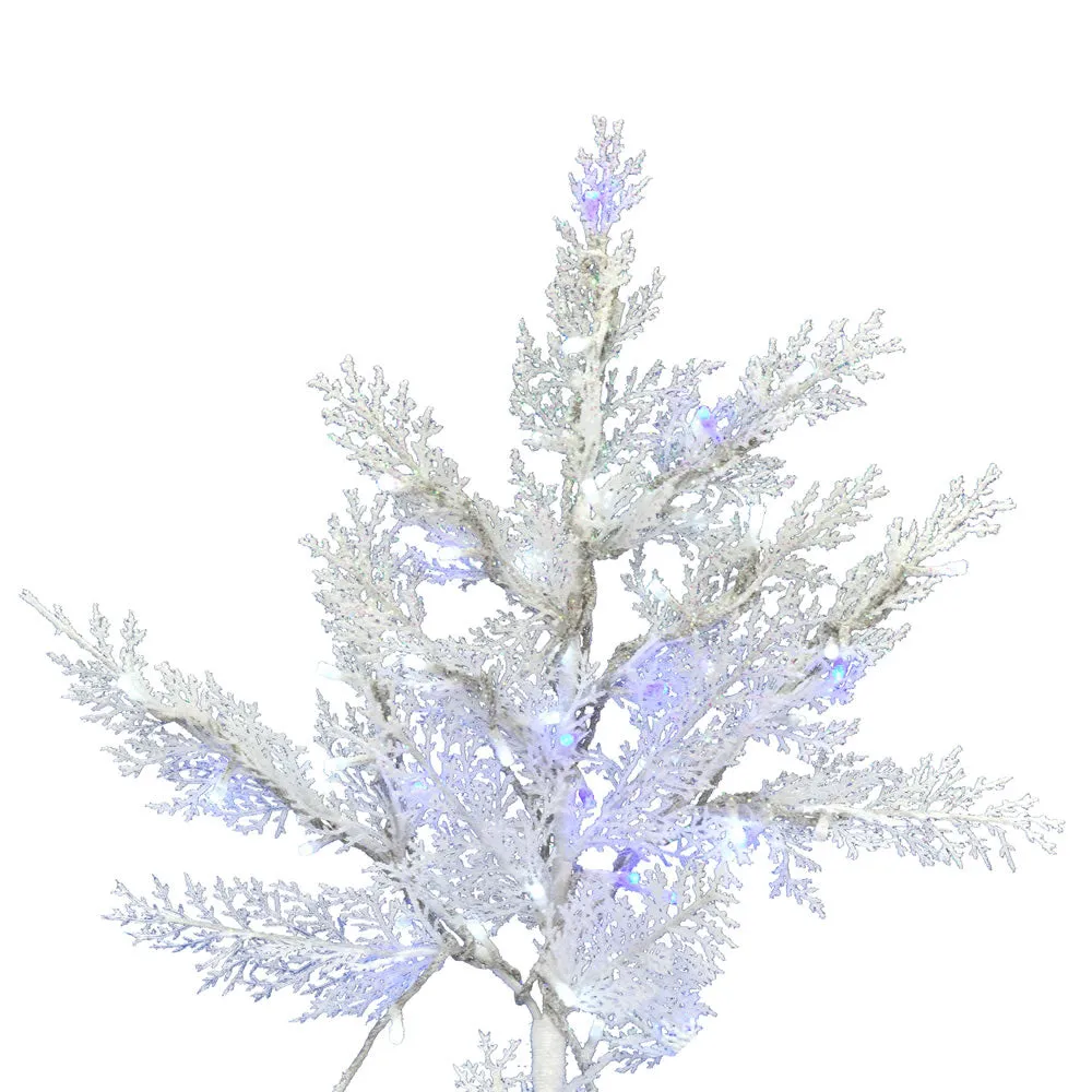 4.5'x43" Artificial Xmas Tree Low Voltage LED Pure White and Blue Twinkle Light