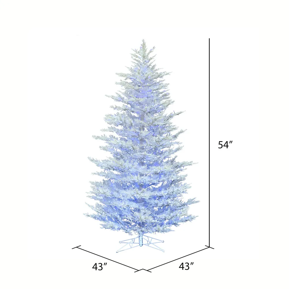 4.5'x43" Artificial Xmas Tree Low Voltage LED Pure White and Blue Twinkle Light