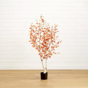 5’ Autumn Birch Artificial Fall Tree