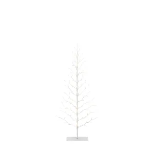 5 Foot Tall White Pre Lit Tree, 112 Warm White LEDs