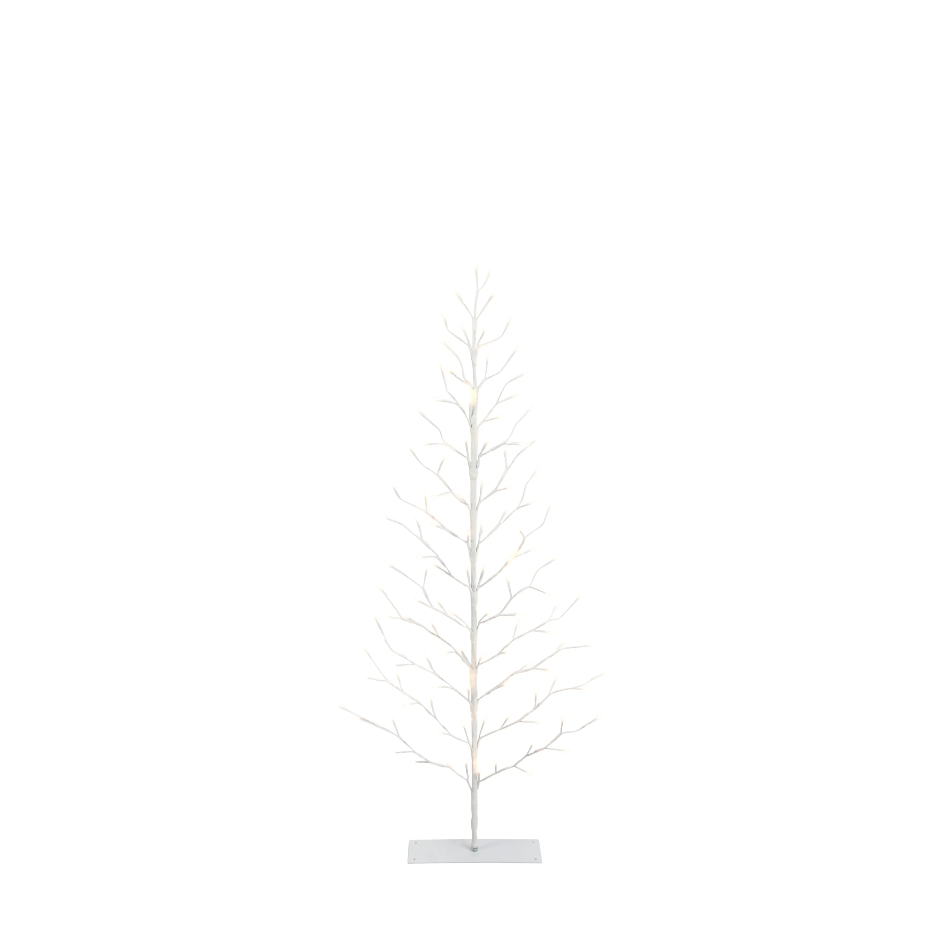 5 Foot Tall White Pre Lit Tree, 112 Warm White LEDs