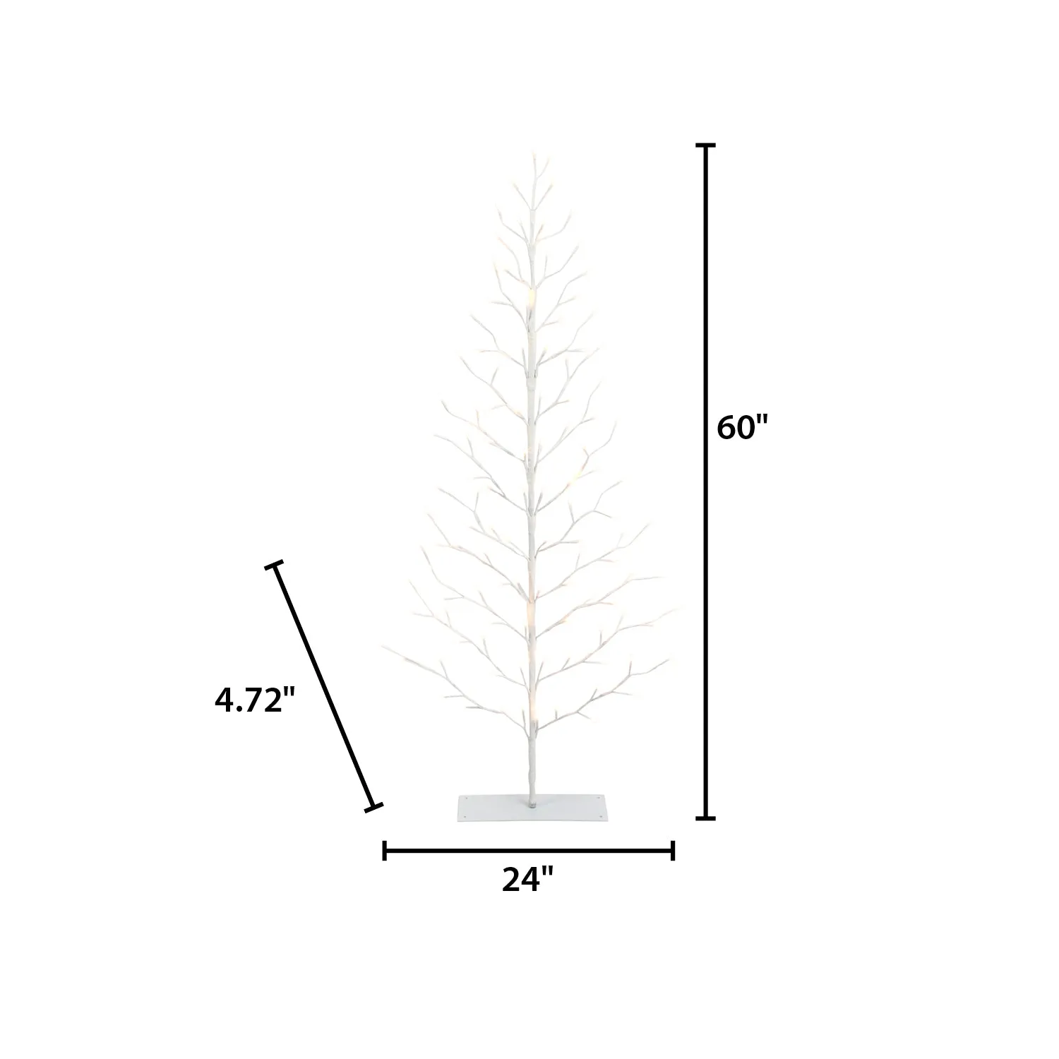 5 Foot Tall White Pre Lit Tree, 112 Warm White LEDs