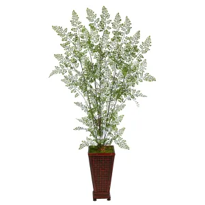 5’ Ruffle Fern Artificial Tree in Decorative Planter