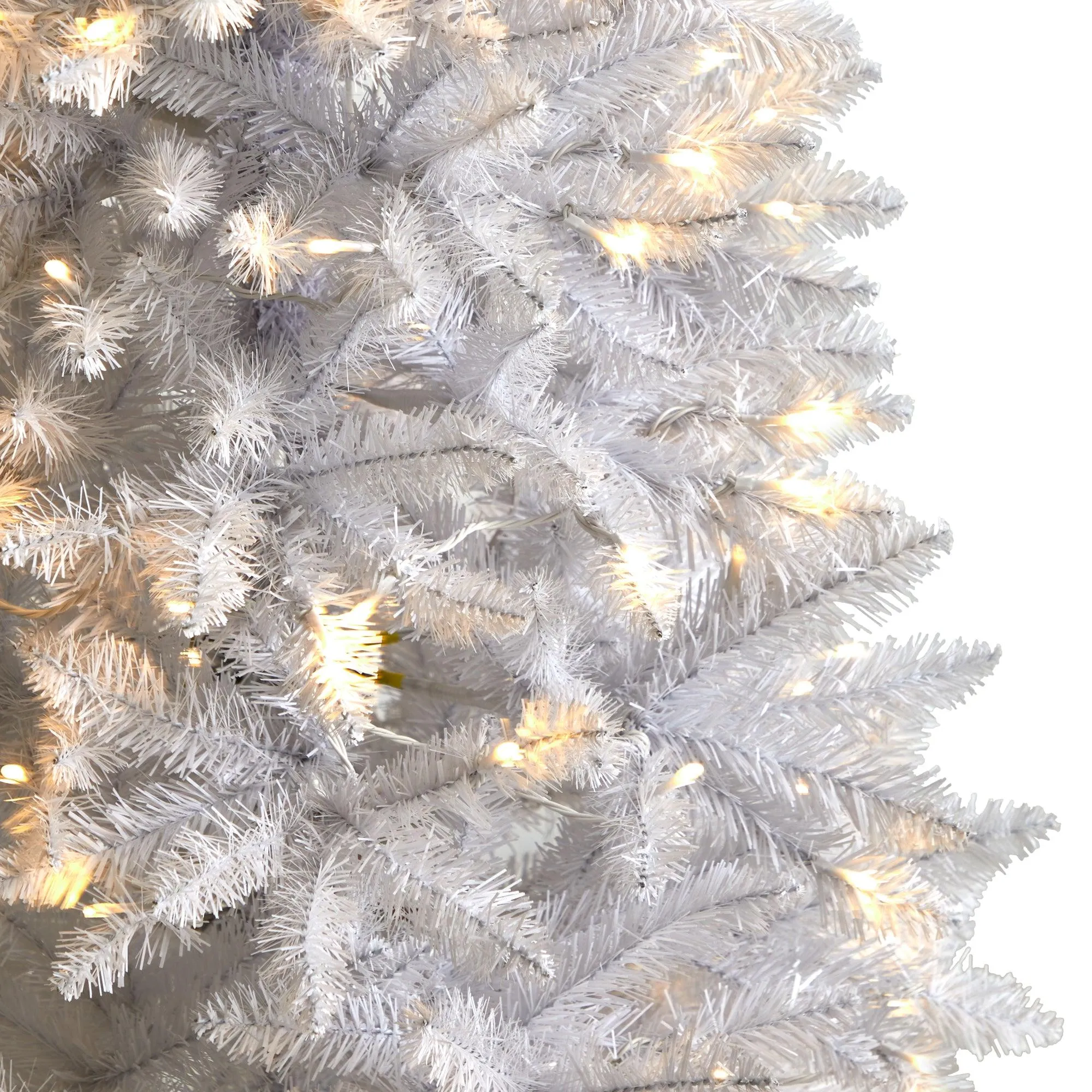 5' Slim White Artificial Christmas Tree with 150 Warm White LED Lights and 491 Bendable Branches