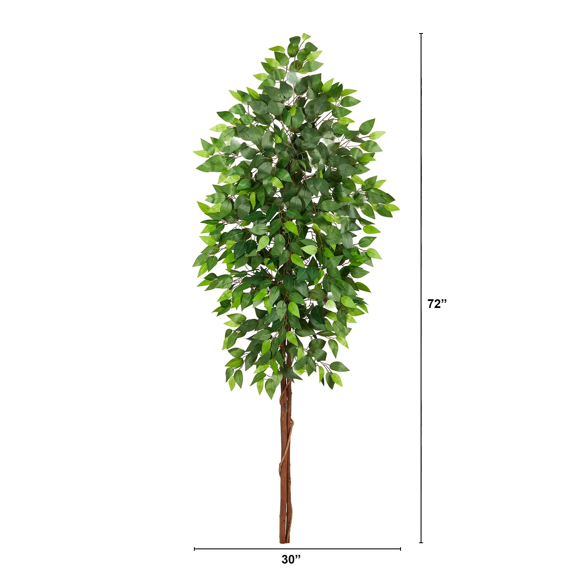 6’ Artificial Double Trunk Ficus Tree (No Pot)