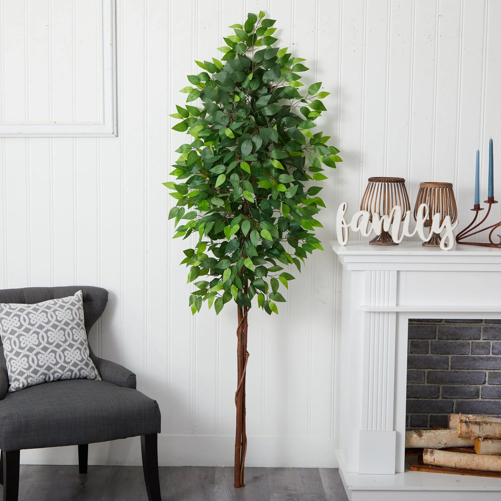 6’ Artificial Double Trunk Ficus Tree (No Pot)