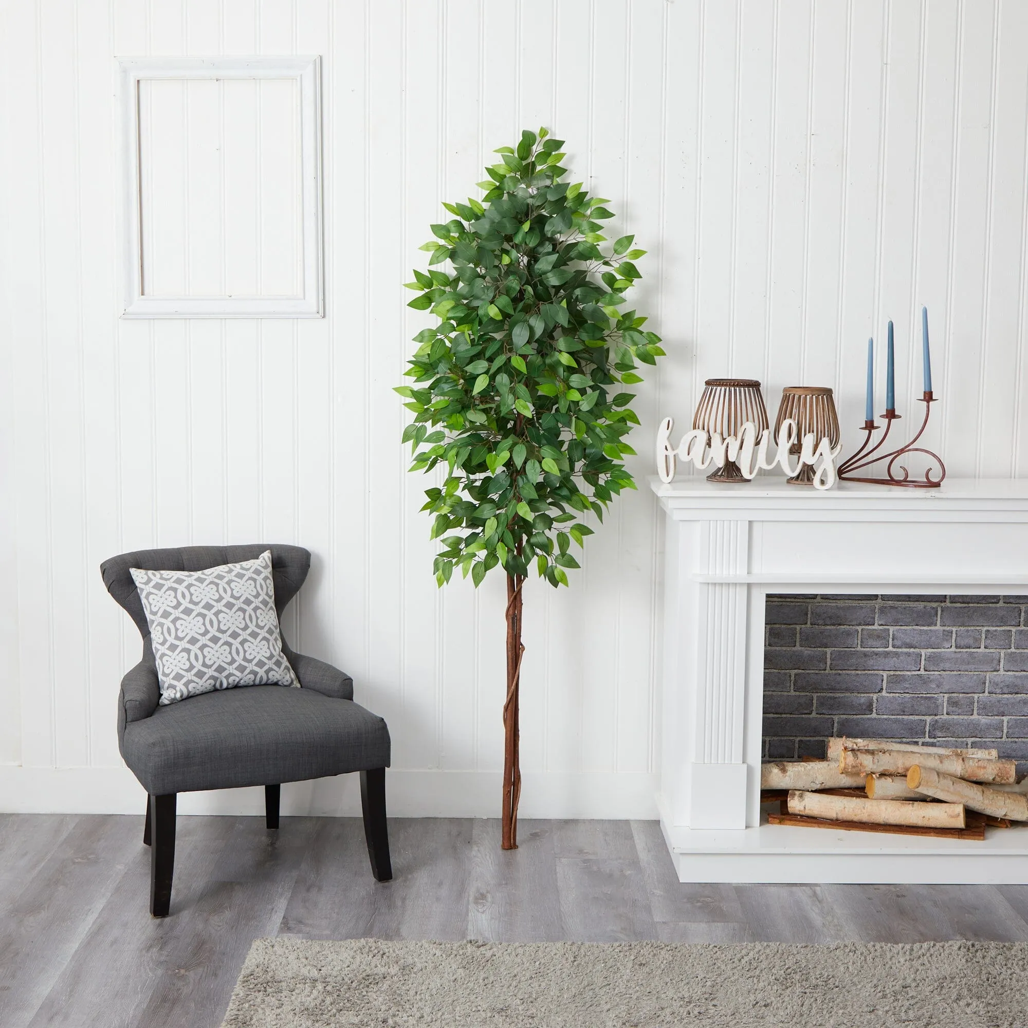 6’ Artificial Double Trunk Ficus Tree (No Pot)