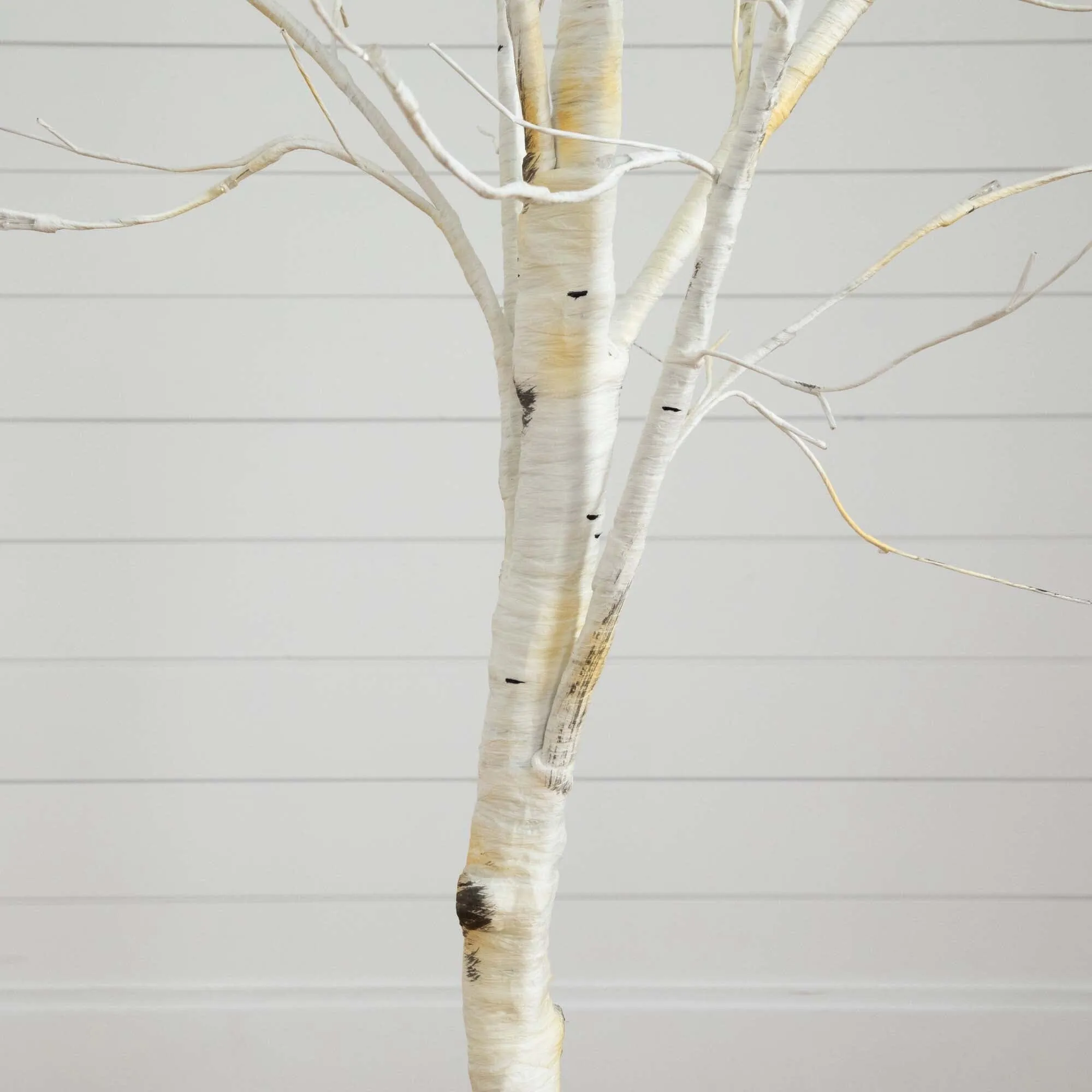 6’ Pre-Lit Artificial White Birch Tree with 90 White LED Lights