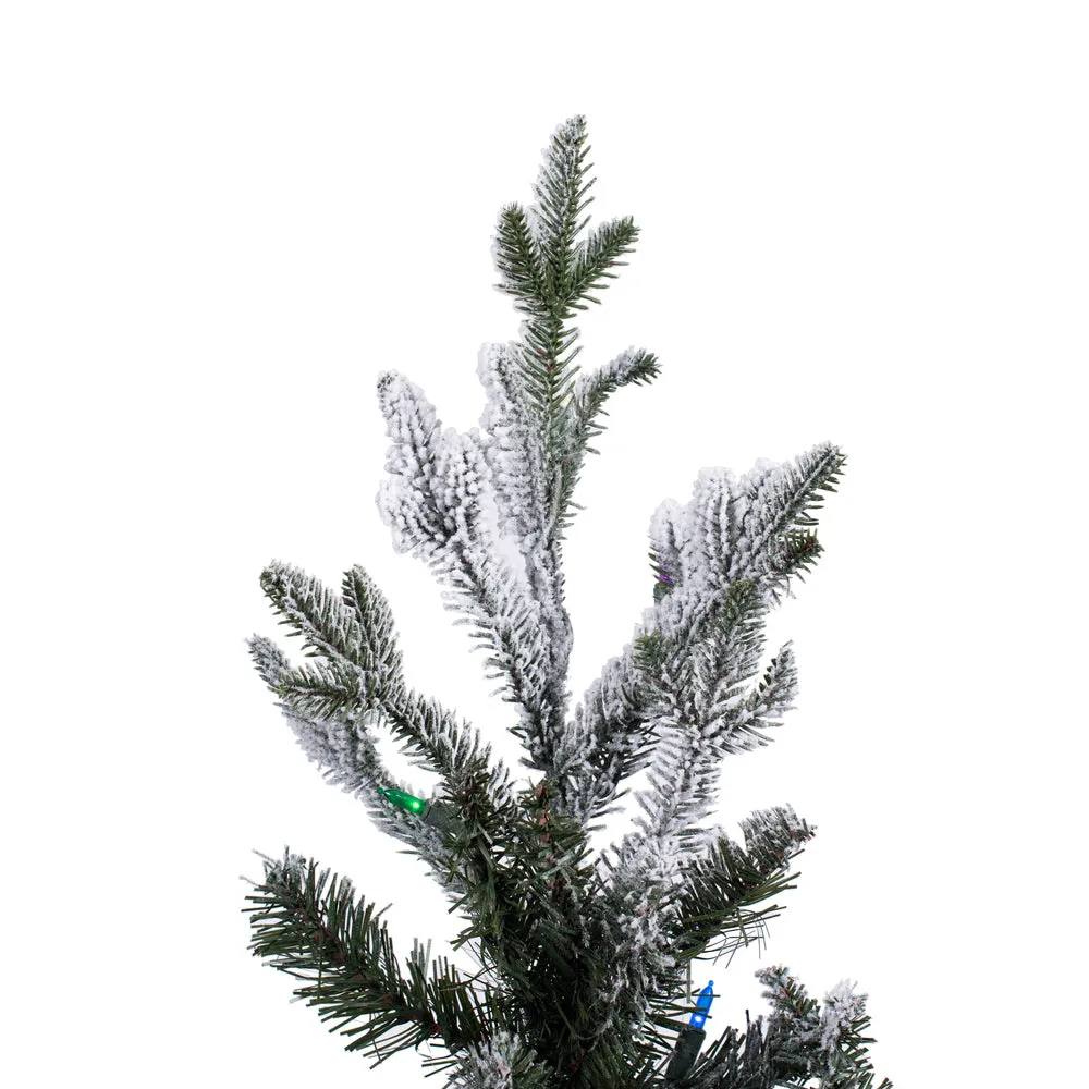 7.5'x48" Artificial Xmas Tree Colored Dura-Lit LED Mini Light 2180 PE/PVC Tips