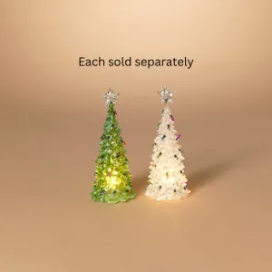 7.8" Battery Operated Lighted Acrylic Water Globe Christmas Tree