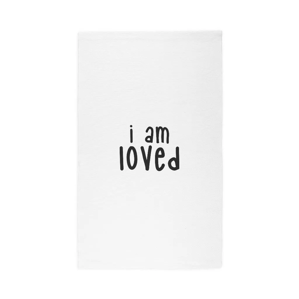 Affirmation Feminist pro choice Dobby Rug - I am loved black