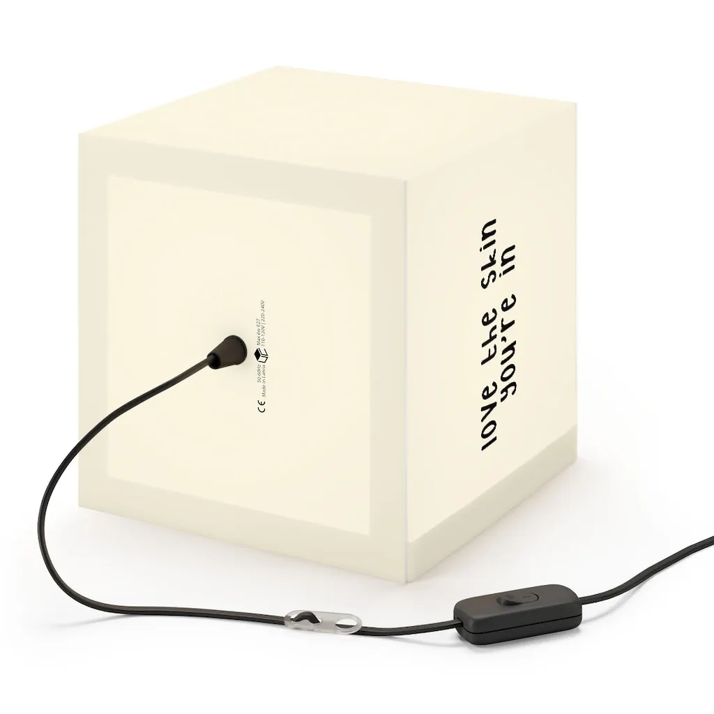 Affirmation Feminist pro choice Light Cube Lamp -  Love the skin You're in black