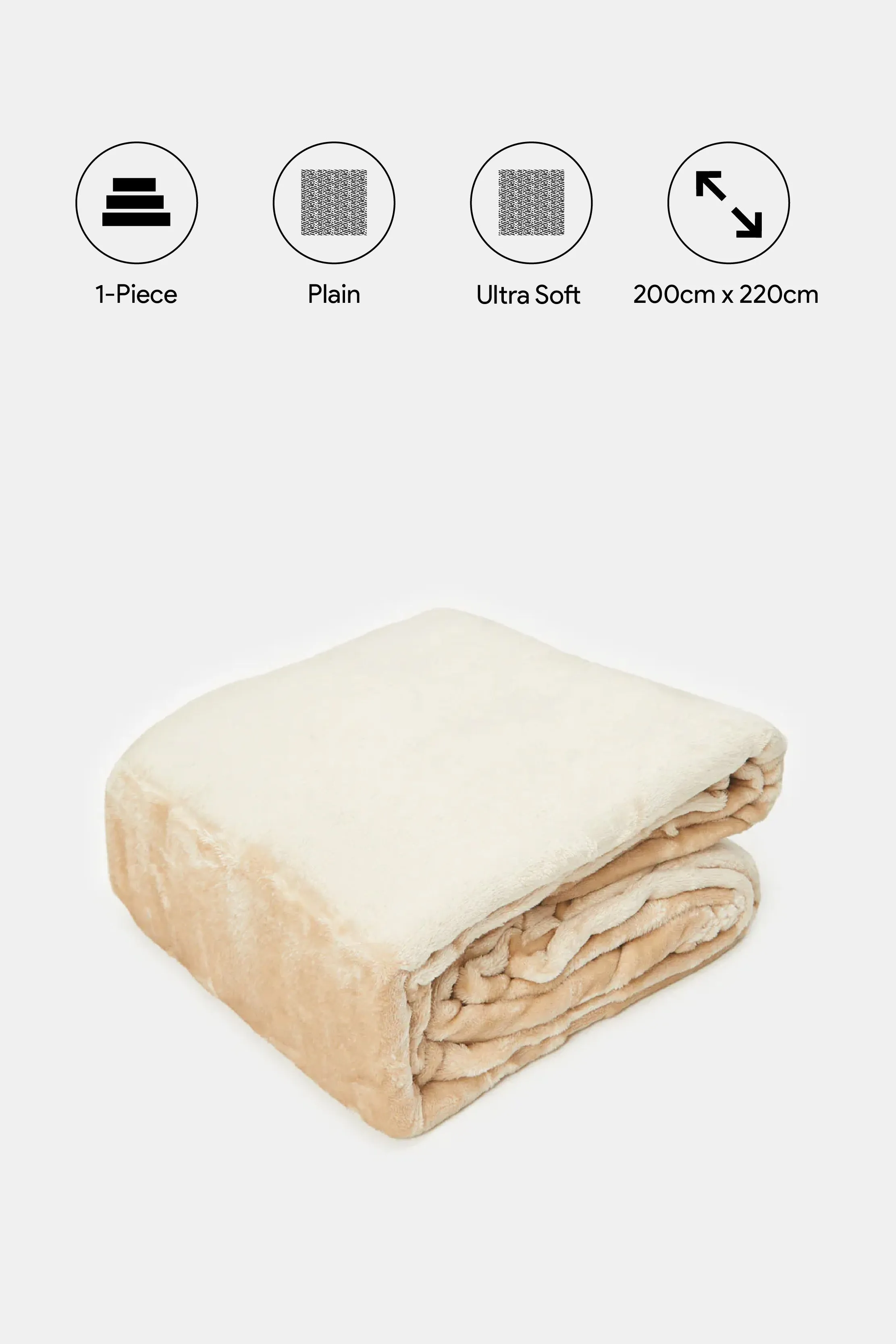 Beige Ultra Soft Blanket 
(Double Size)