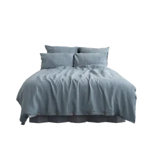 Blue Fog Linen Duvet Cover Set