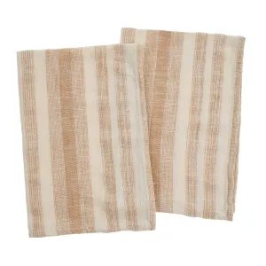 Cabana Stripe Tea Towels - Terracotta