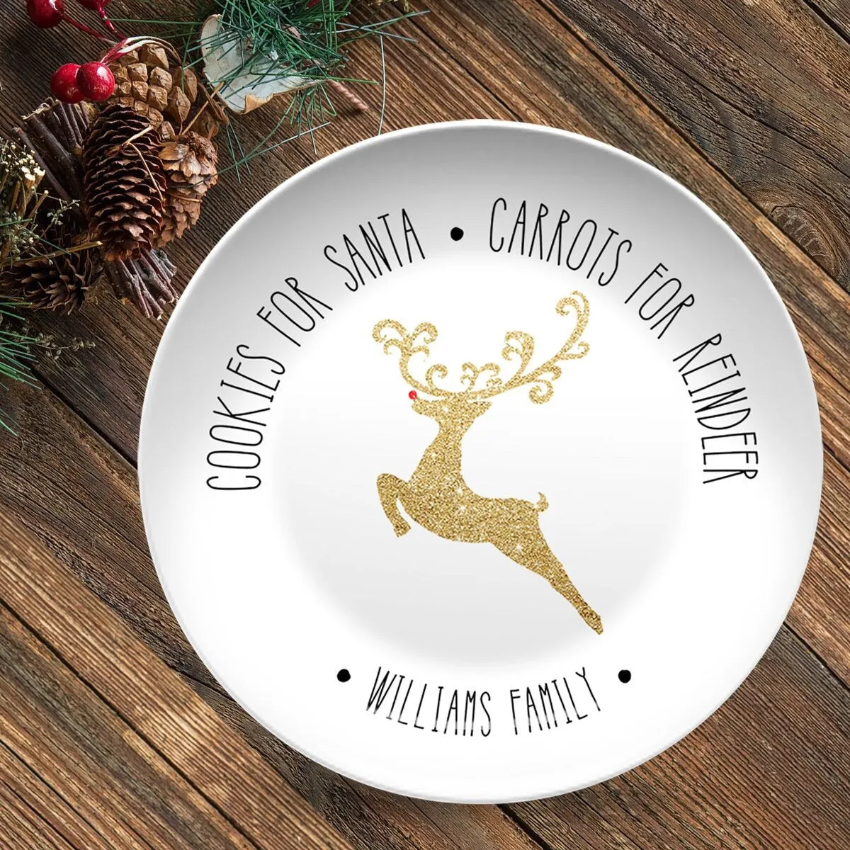 Cookies for Santa Personalized Plates