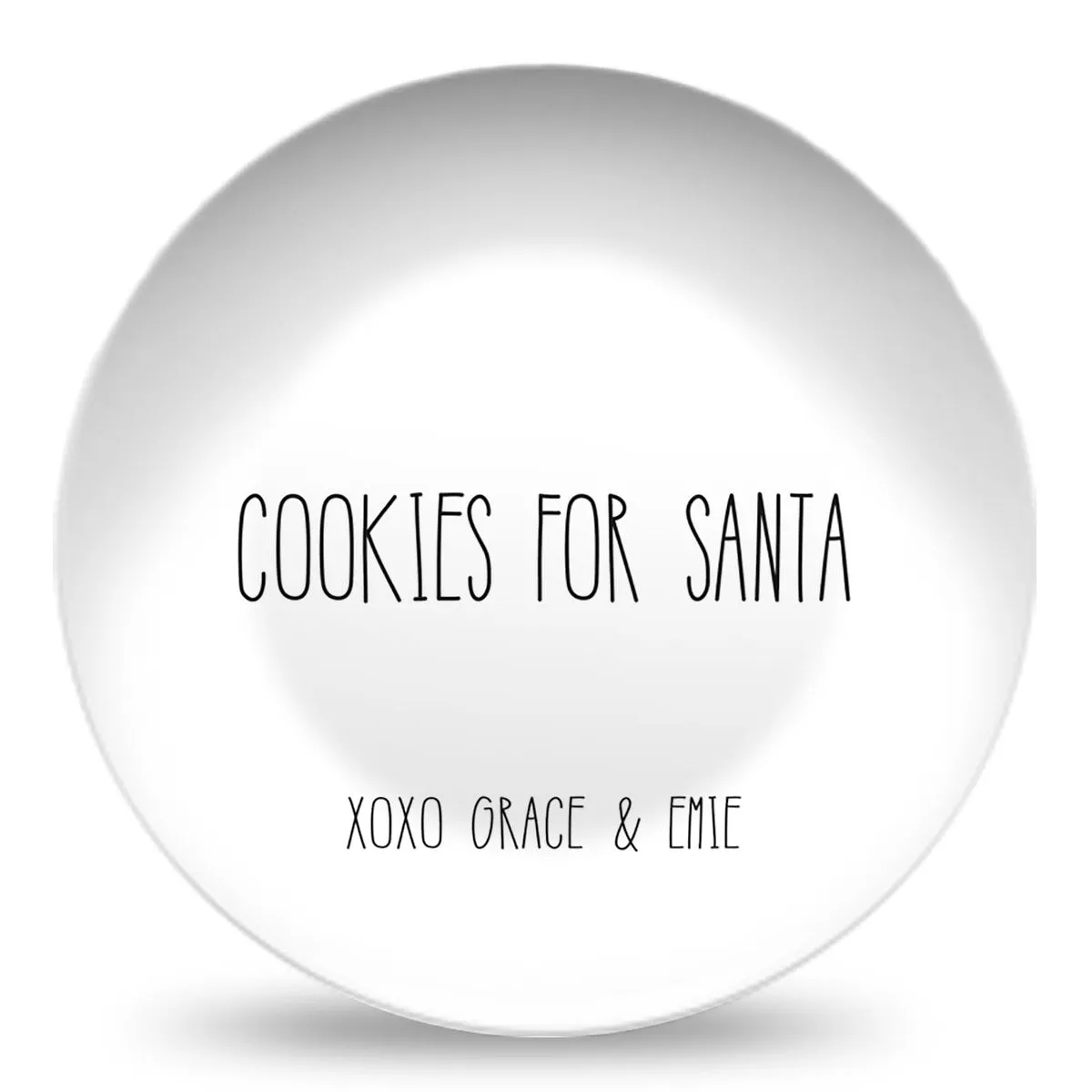 Cookies for Santa Personalized Plates