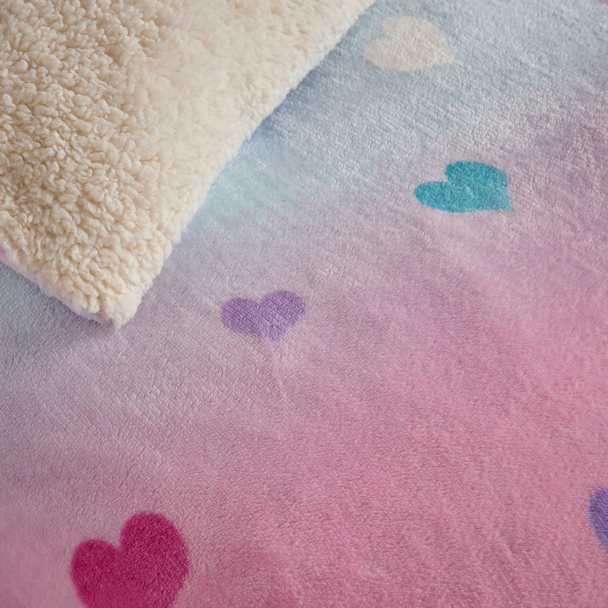 Cosy Ombre Heart Duvet Cover Set by Bedlam in Multi