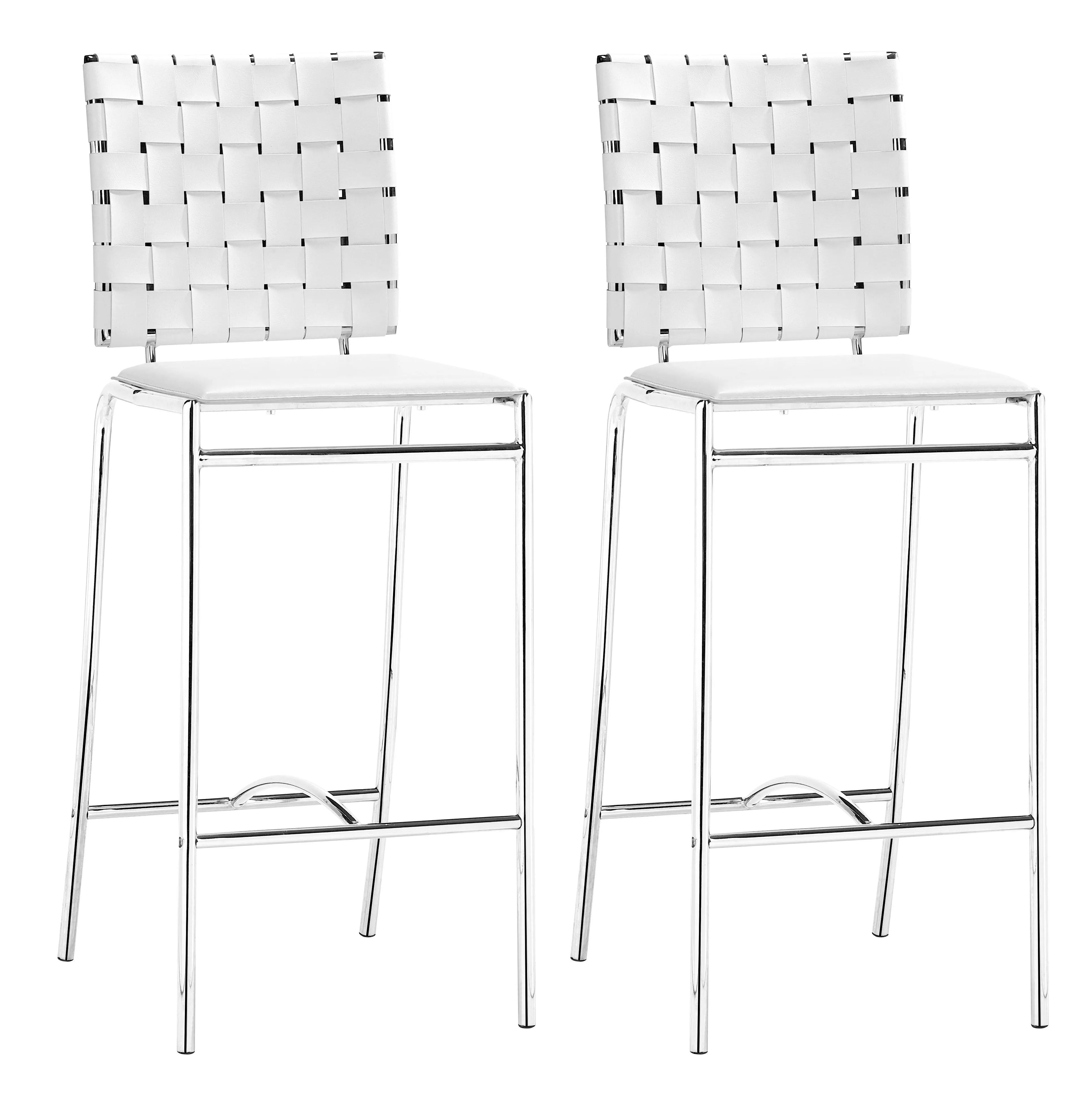 Criss Cross Counter Stool (Set of 2) White