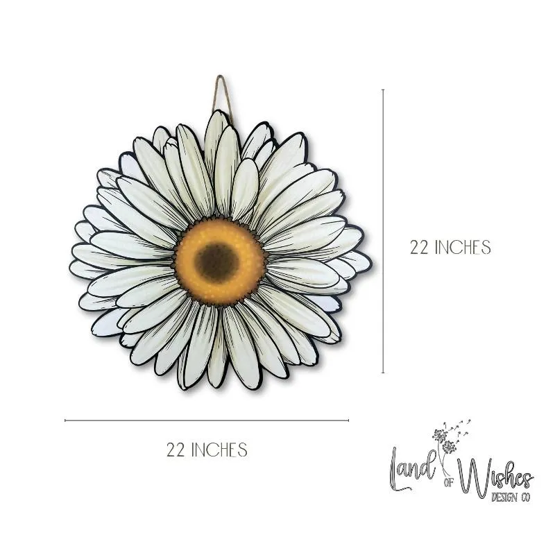 Daisy Flower Wooden Decorative Sign – Rustic Wall Decor