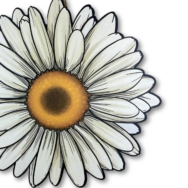 Daisy Flower Wooden Decorative Sign – Rustic Wall Decor