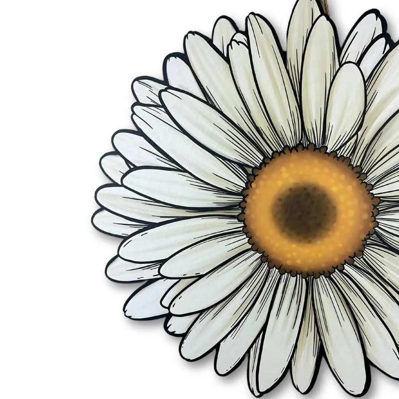 Daisy Flower Wooden Decorative Sign – Rustic Wall Decor