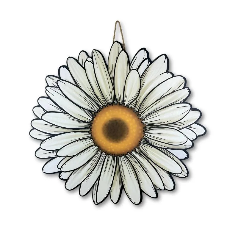 Daisy Flower Wooden Decorative Sign – Rustic Wall Decor