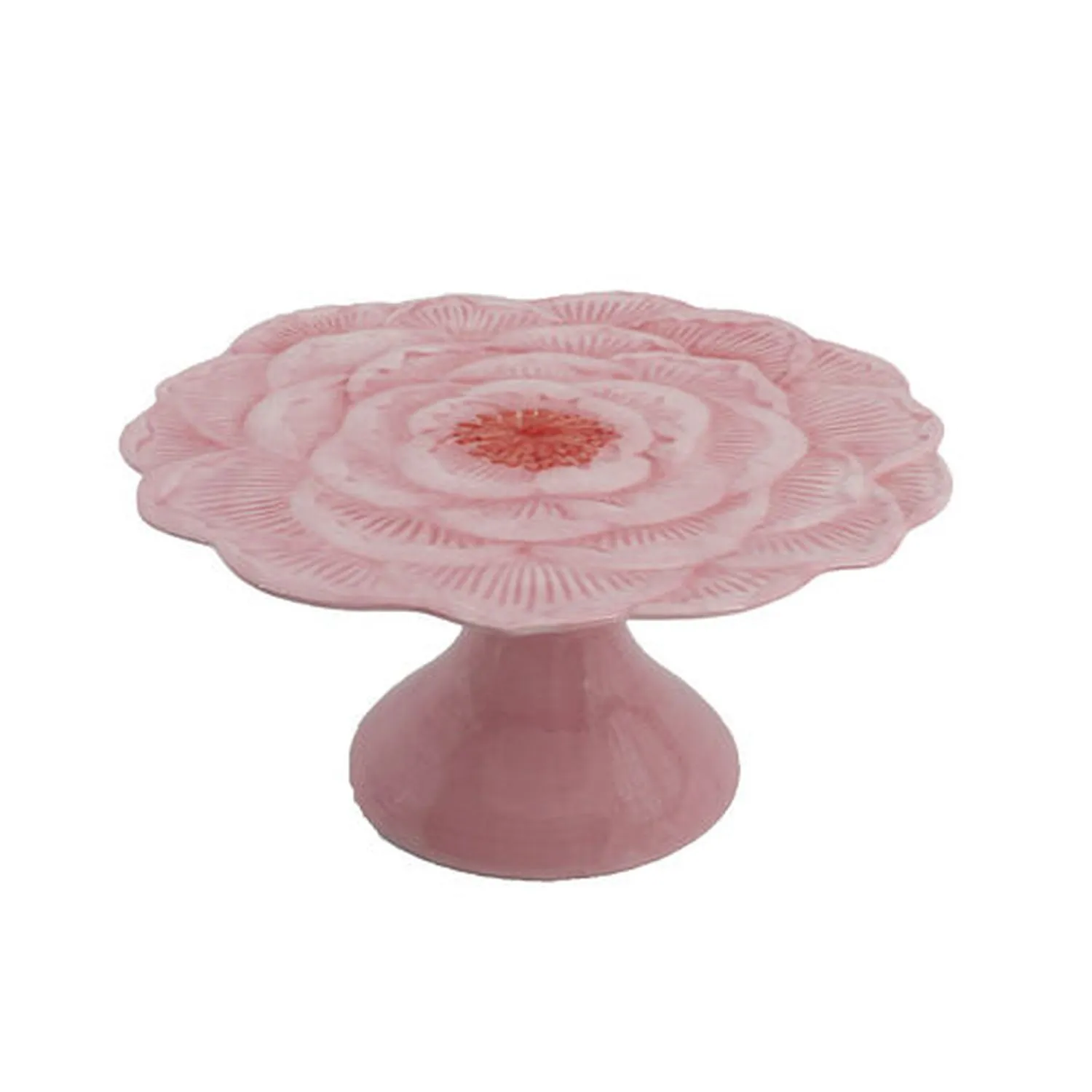 December Diamonds Spring Confections 10" Pink Peony Cake Plate