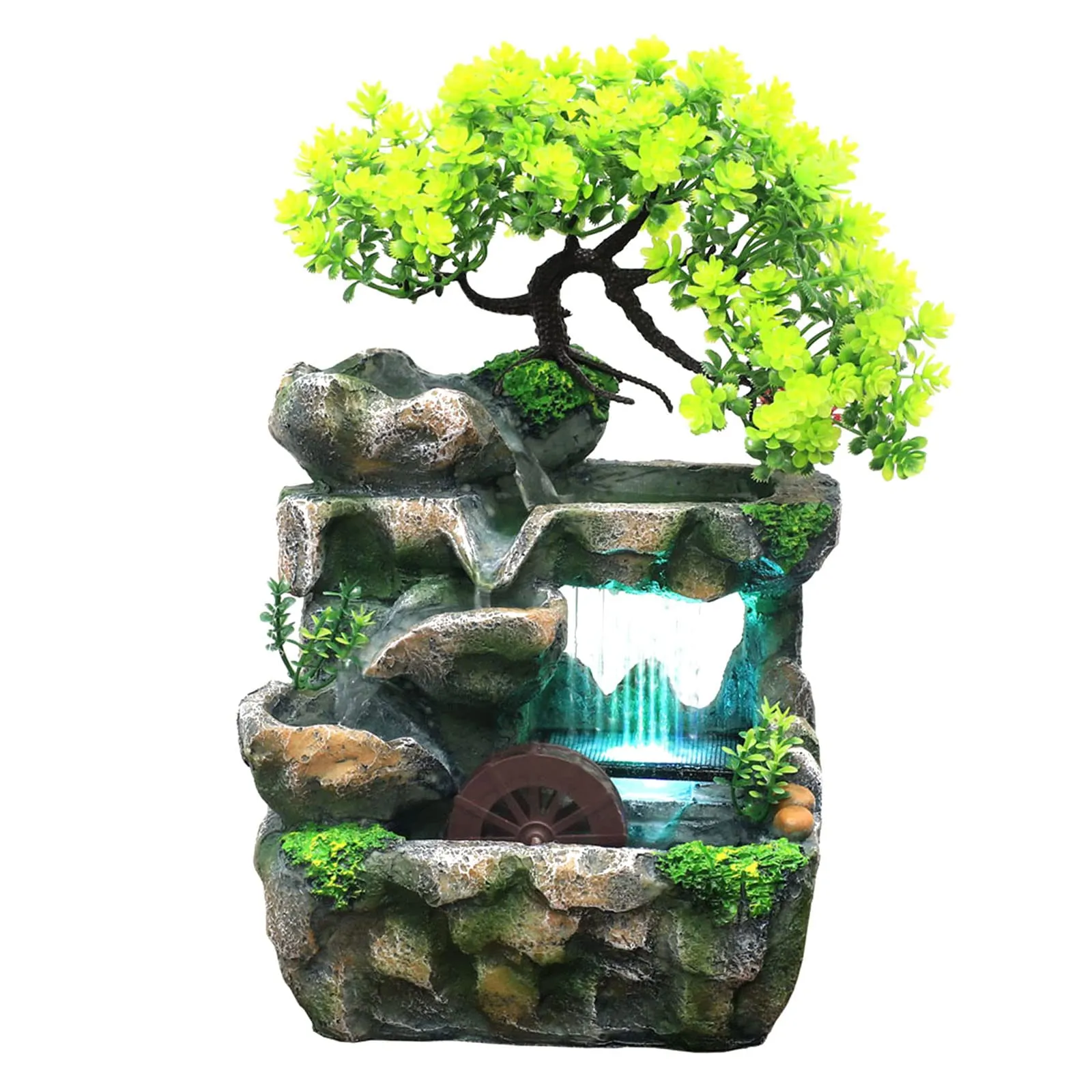 GAH Indoor Water Fountains Rockery Tabletop Waterfall Fountain Decoration