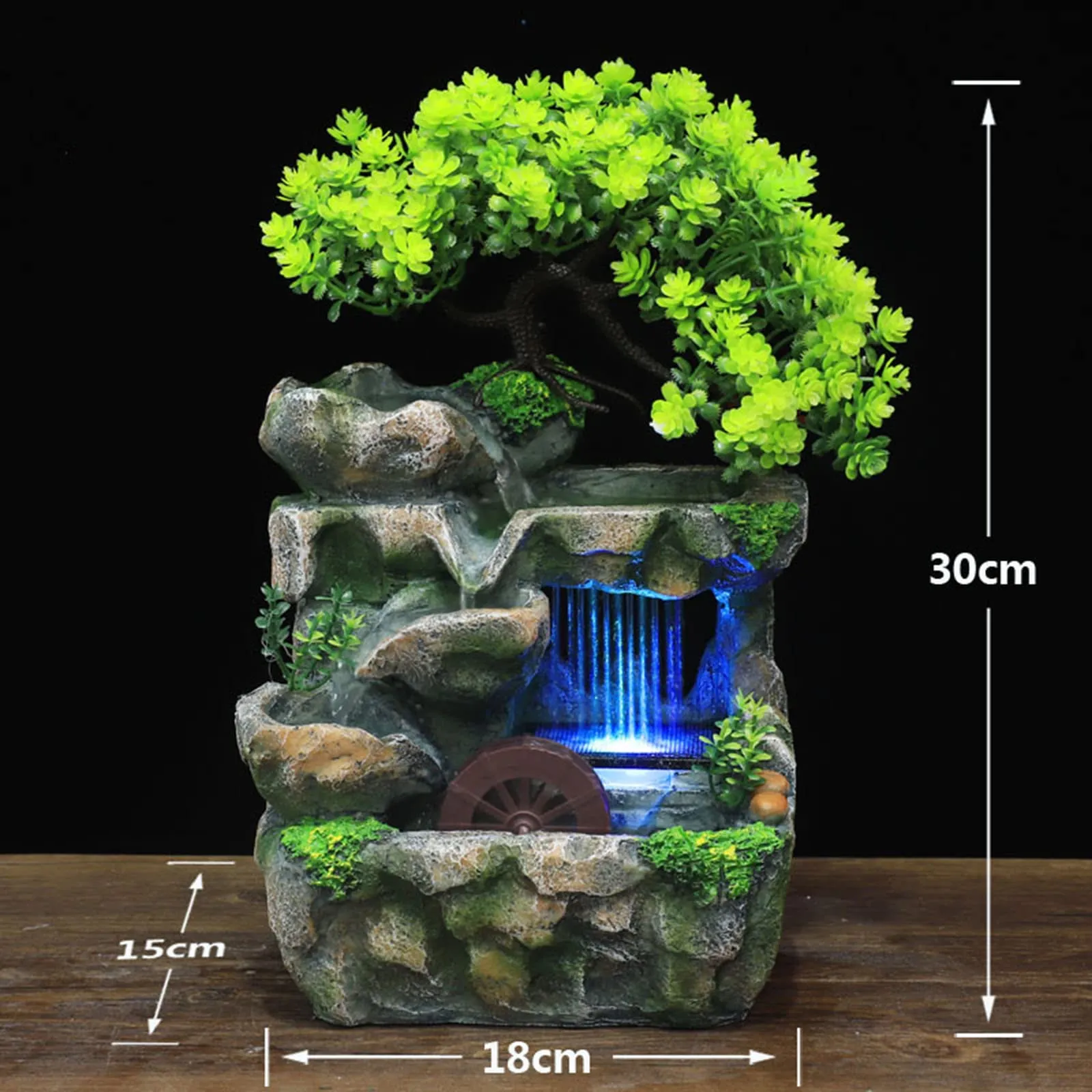 GAH Indoor Water Fountains Rockery Tabletop Waterfall Fountain Decoration