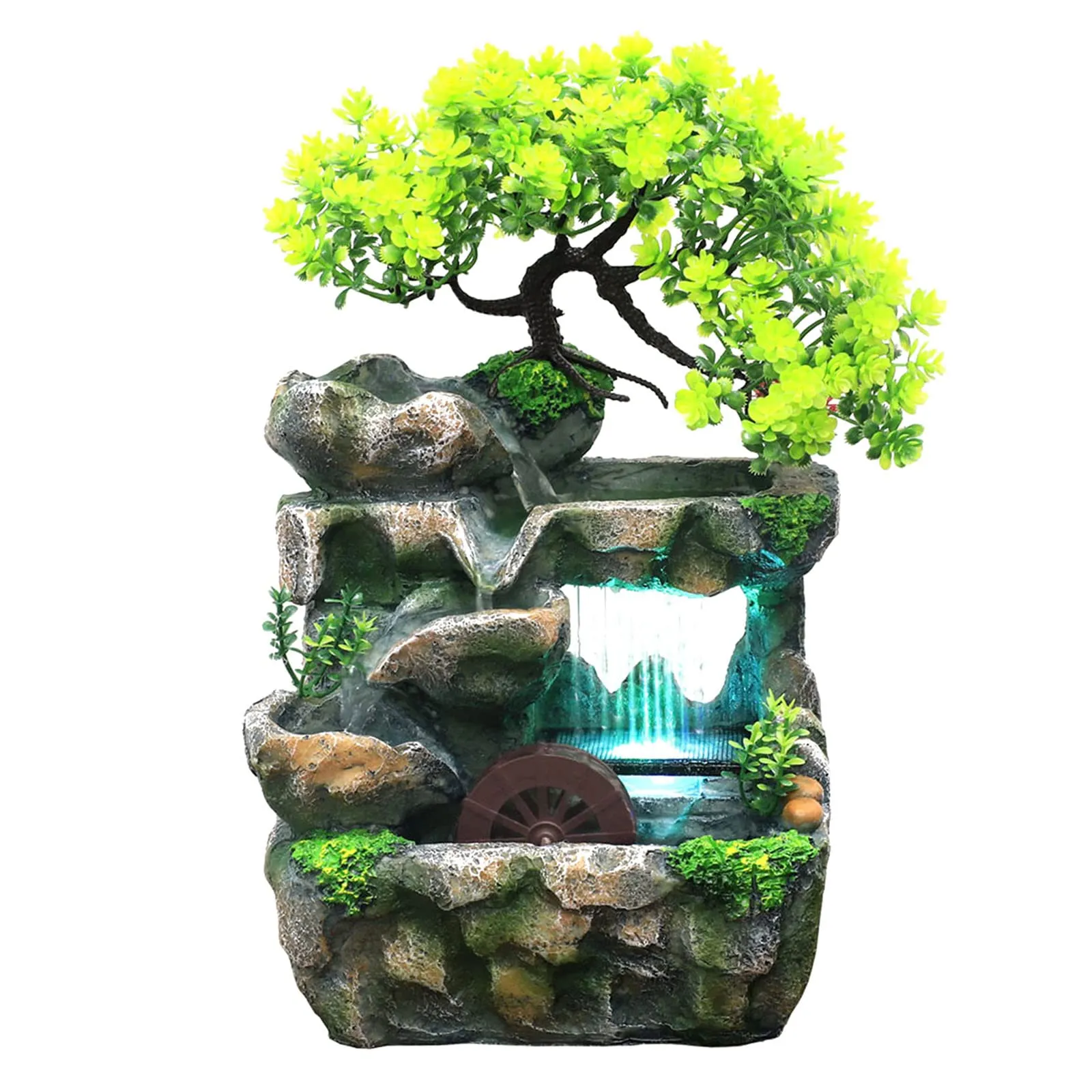 GAH Indoor Water Fountains Rockery Tabletop Waterfall Fountain Decoration