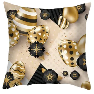 Gold Eggs Easter Throw Cushion Pillow Cover