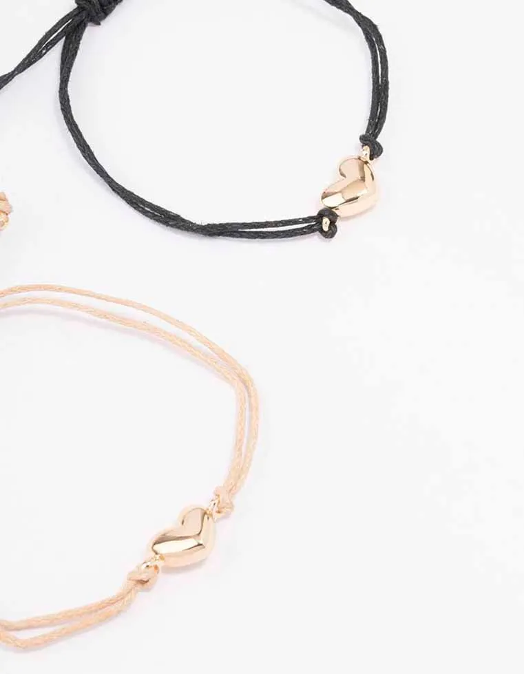 Gold Rope Heart Bracelet