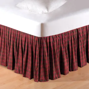 Green & Burgundy Queen Bed Skirt