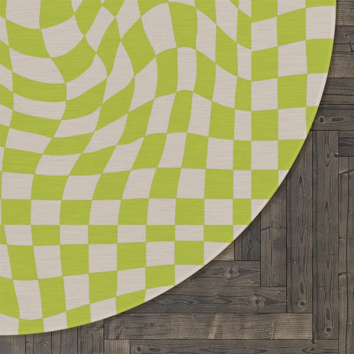 Groovy Green Checkered Rug