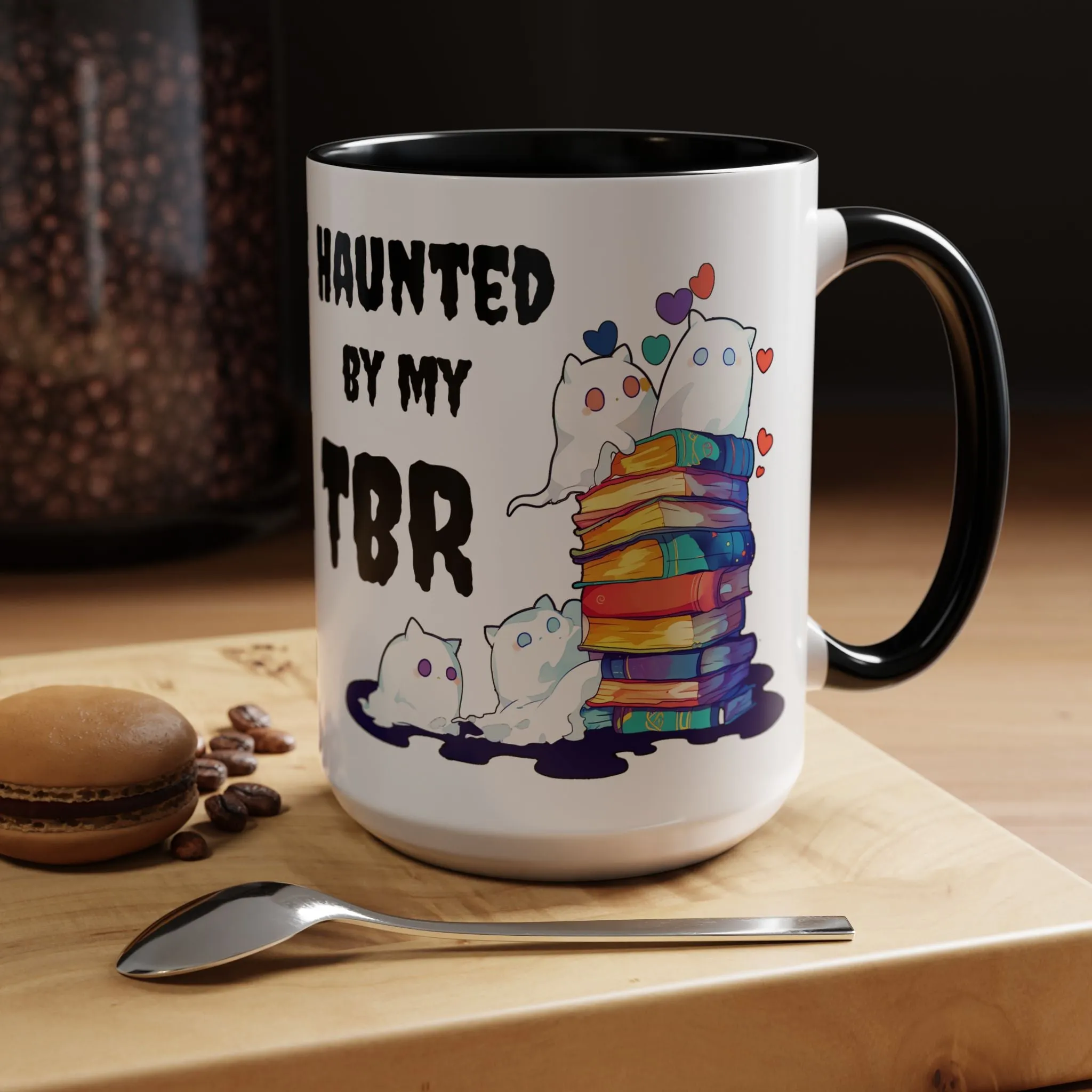 Haunted by my TBR Cat Bookworm (Let me Read! Design) Mug