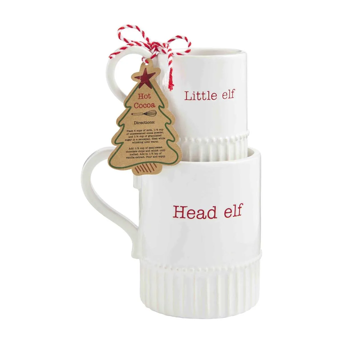 Head elf and little elf mug set