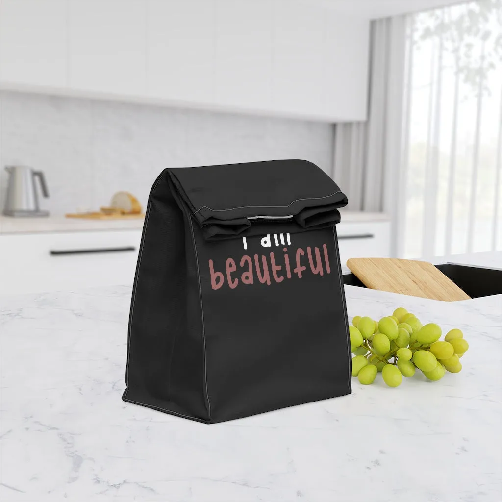 IAC  Home & Livings-Kitchen Accessories  / Kitchen Accessories / Polyester Lunch Bag / I am beautiful white with pink