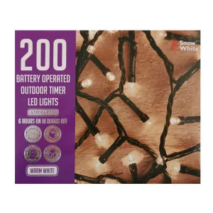 Led Light Chain 200 Warm White B/o