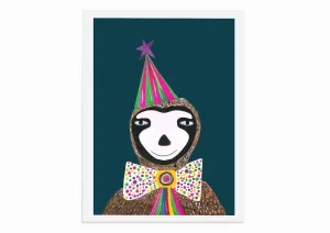 Magical Party Sloth Art Print