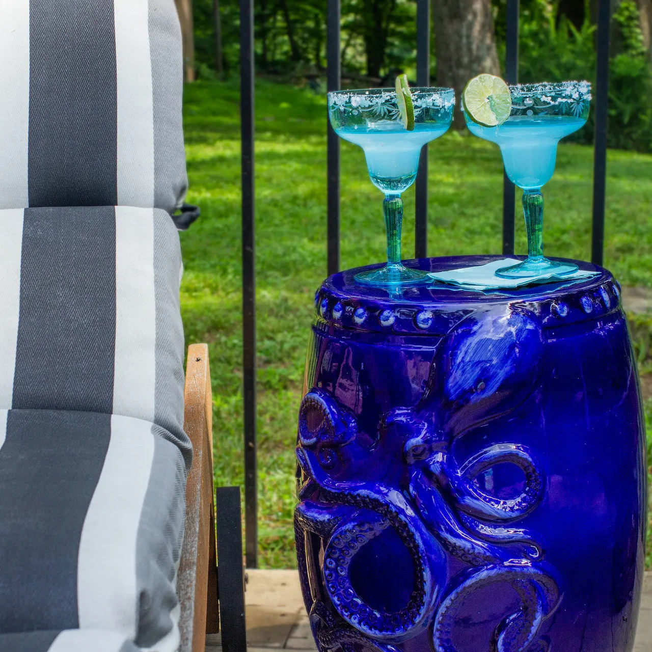 Ocean Grotto Cobalt Kraken Garden Stool