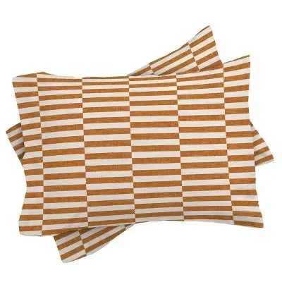 Open Box - Twin/Twin XL Little Arrow Design Co Aria Rectangle Tiles Comforter Set Orange - Deny Designs