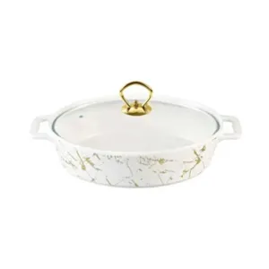 Oval Burner Dish With Glass Lid 12"